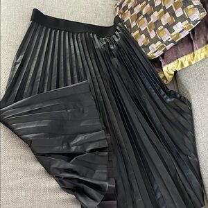 Time and Tru Black Pleated A-Line Skirt